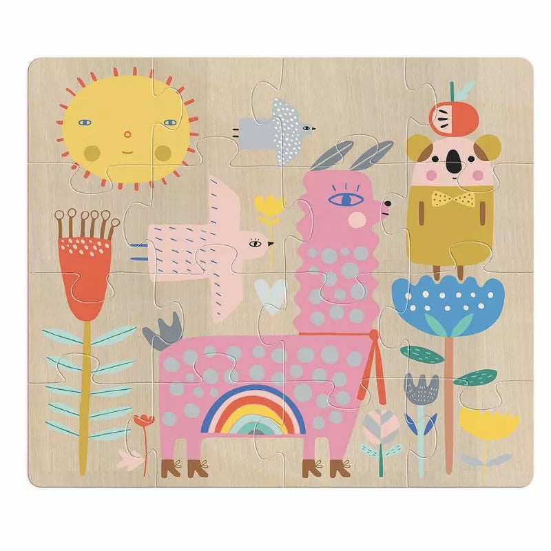A Vilac Evolutive Puzzle with animals and flowers.