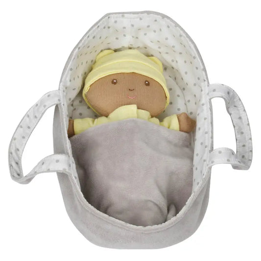 Wilberry Baby Doll in Yellow Outfit (with Basket & Blanket)