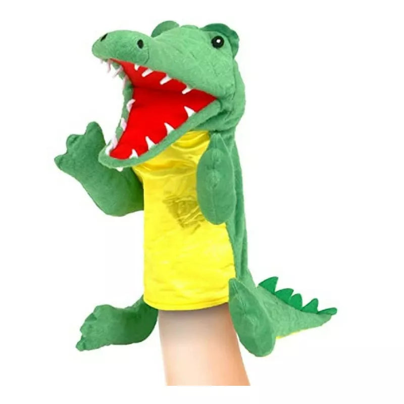 A fiesta crafts hand puppet show featuring a crocodile puppet.