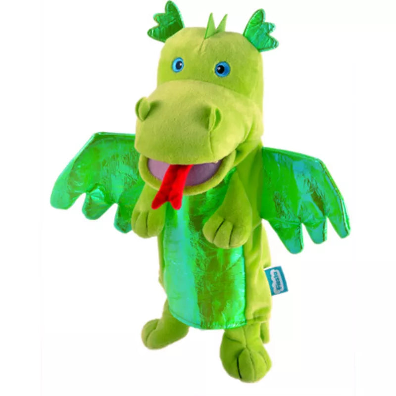 A kids' hand puppet with a red mouth, perfect for puppet shows.