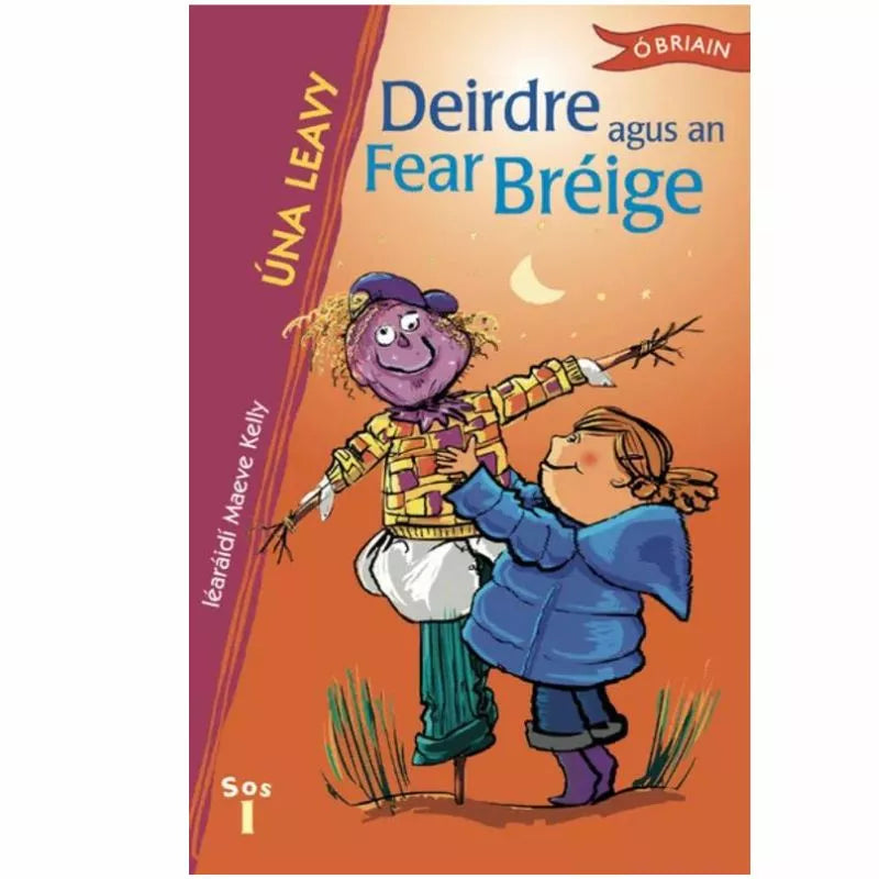 An Irish language book with illustrations for children titled "Deirdre agus an Fear Bréige".