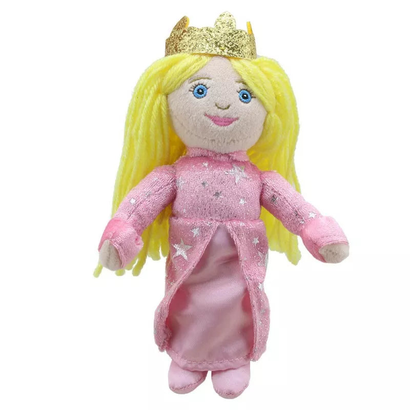 A puppet show featuring a Finger Puppet Princess in a pink dress and tiara, designed for kids.